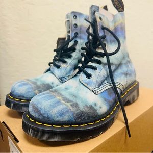 Dr. Martens Blue Tie-Dye Ankle Boots